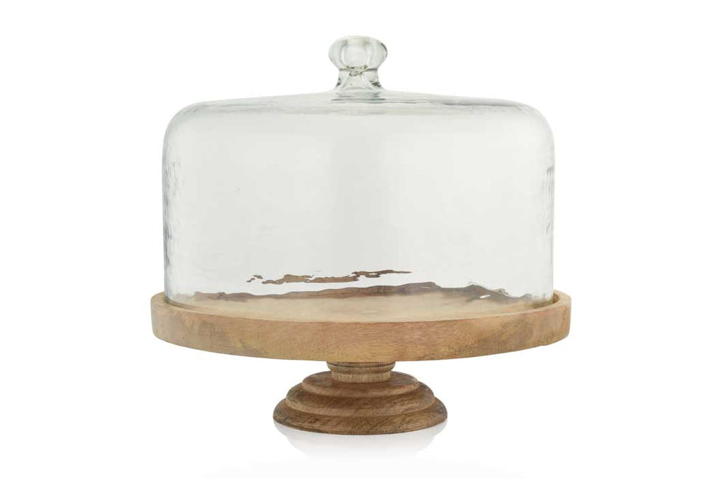 Glass Domed Pedestal Cloche - Large