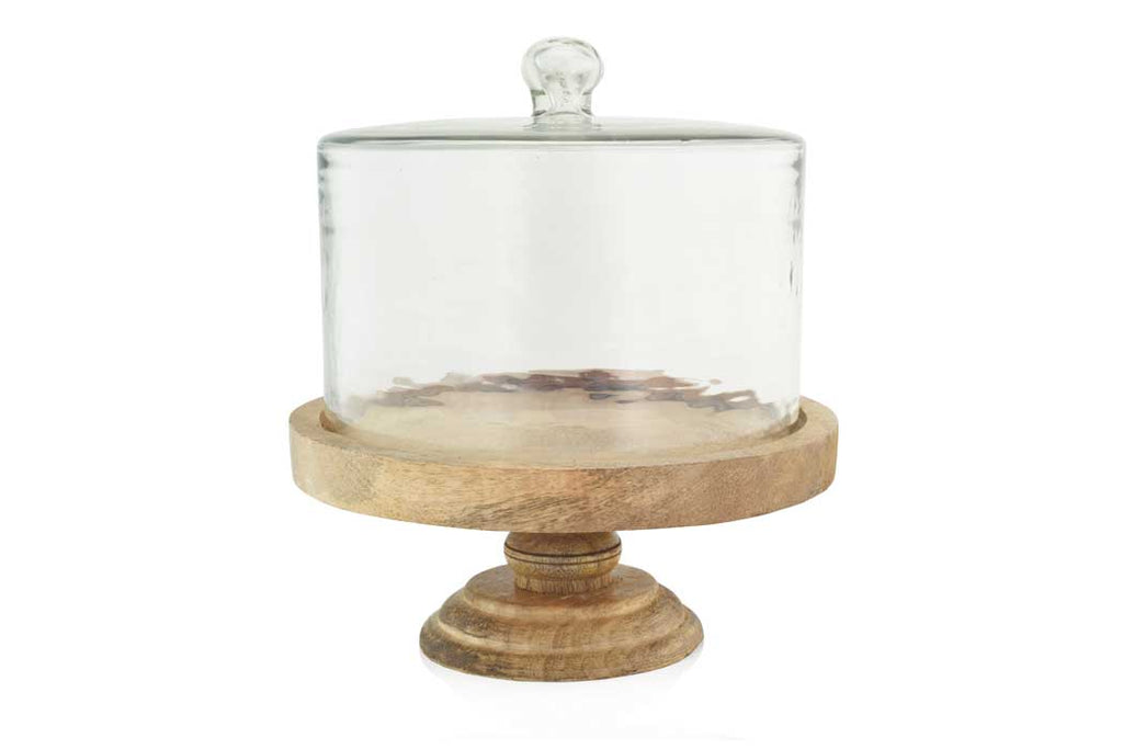 Glass Domed Pedestal Cloche - Medium