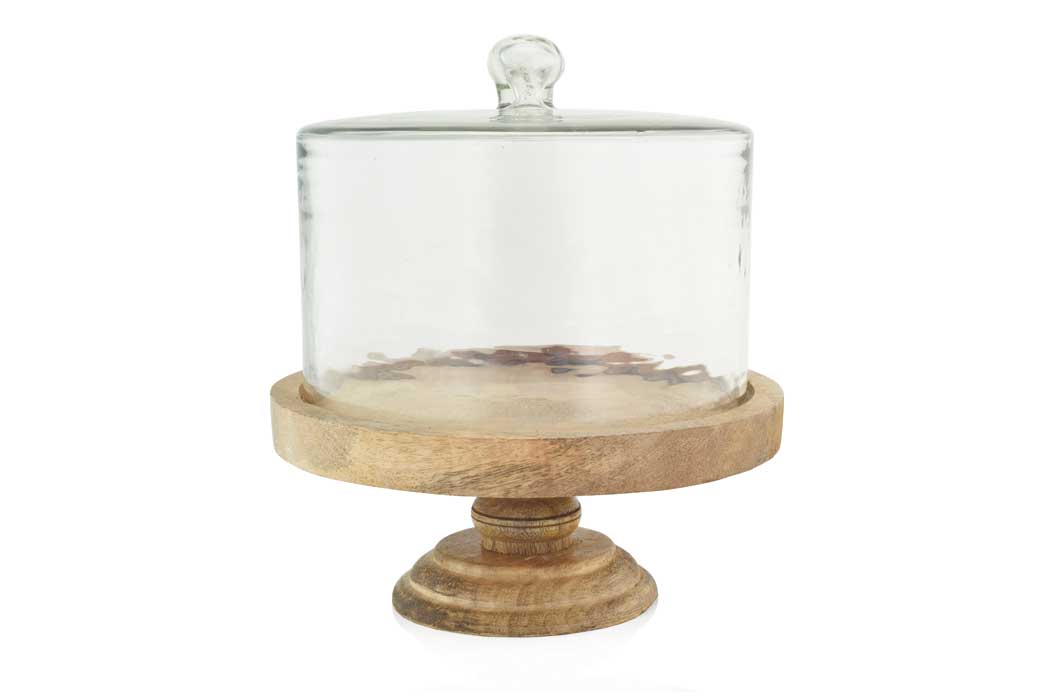 Glass Domed Pedestal Cloche - Medium