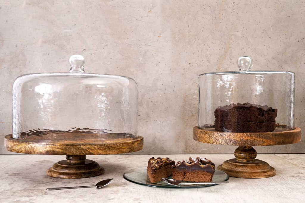Glass Domed Pedestal Cloche - Medium