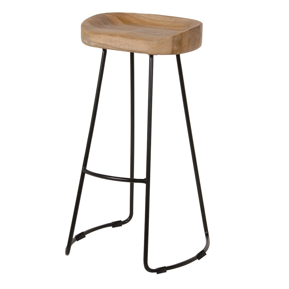 Spitalfields Oak & Iron Barstool