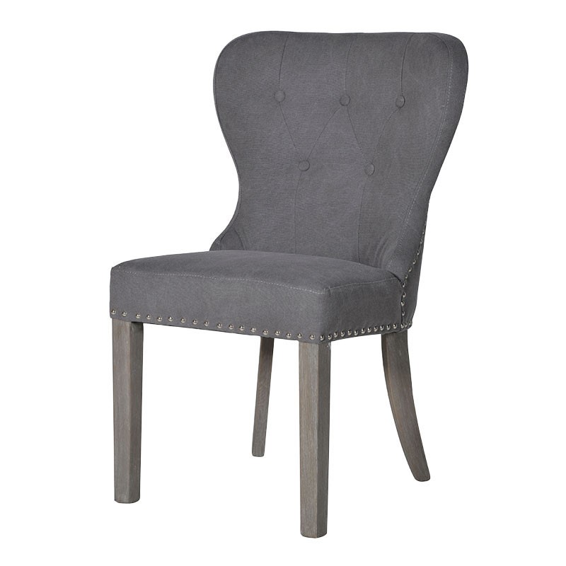 Helina Button Back Grey Dining Chair | Tree Frog