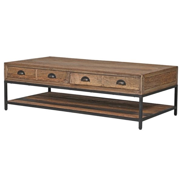 2 Drawer Coffee Table with Shelf