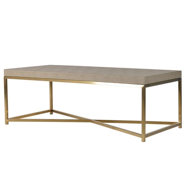 coffee table faux shagreen leather