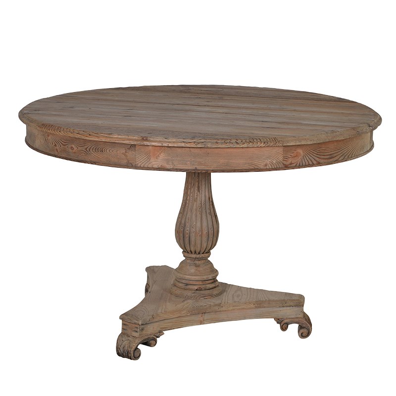 Reclaimed Pine Round Dining Table, Round Pine Kitchen Table