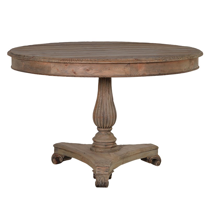 Reclaimed Pine Round Dining Table, Pine Round Dining Table