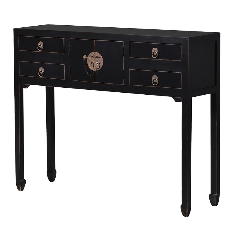 Orient Black Console Table Tree Frog, Extra Narrow Console Table