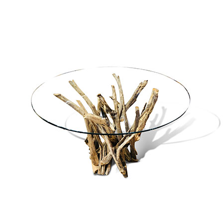 teak root round dining table
