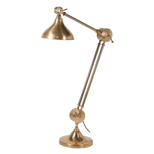 Antiqued Adjustable Angle Brass Floor Lamp